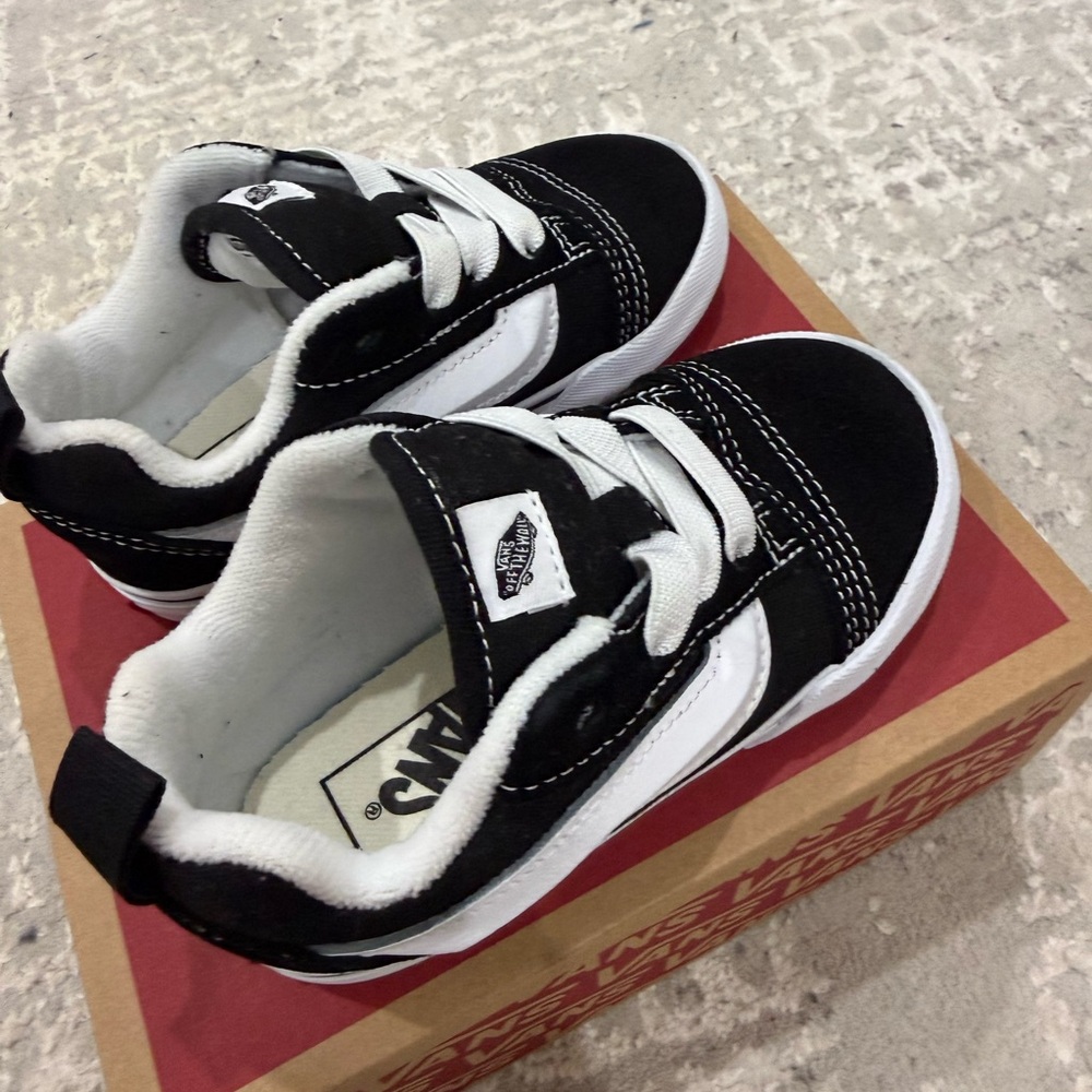 Vans Kids Classic Black and White Sneakers
